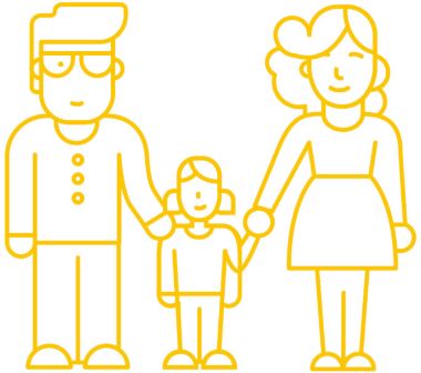gezeichnete Grafik einer Familie